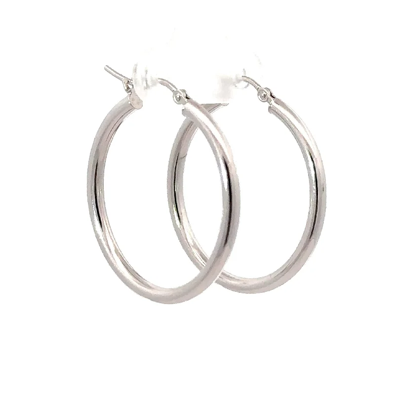 Best hoop earrings with multi-colored gemstones for a vibrant and lively touch-White Gold Tube Hoop Earrings