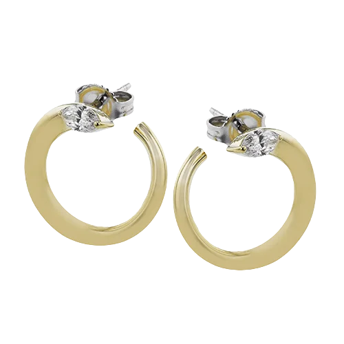 Hoop earrings with gold accents for a warm, elegant statement piece-ZE854-Y Earring in 14k Gold