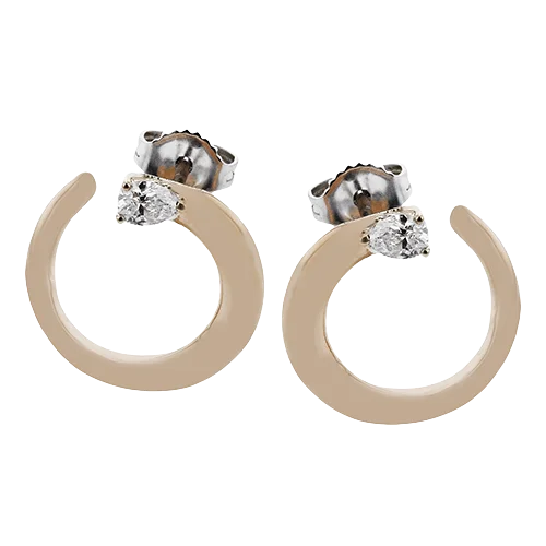 Best hoop earrings with stacked layers for a dimensional and bold look-ZE855-R Earring in 14k Gold