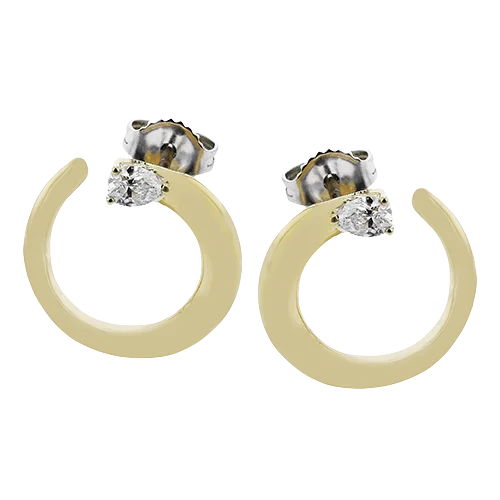 Best hoop earrings with smooth ceramic finishes for a polished, clean style-ZE855-Y Earring in 14k Gold