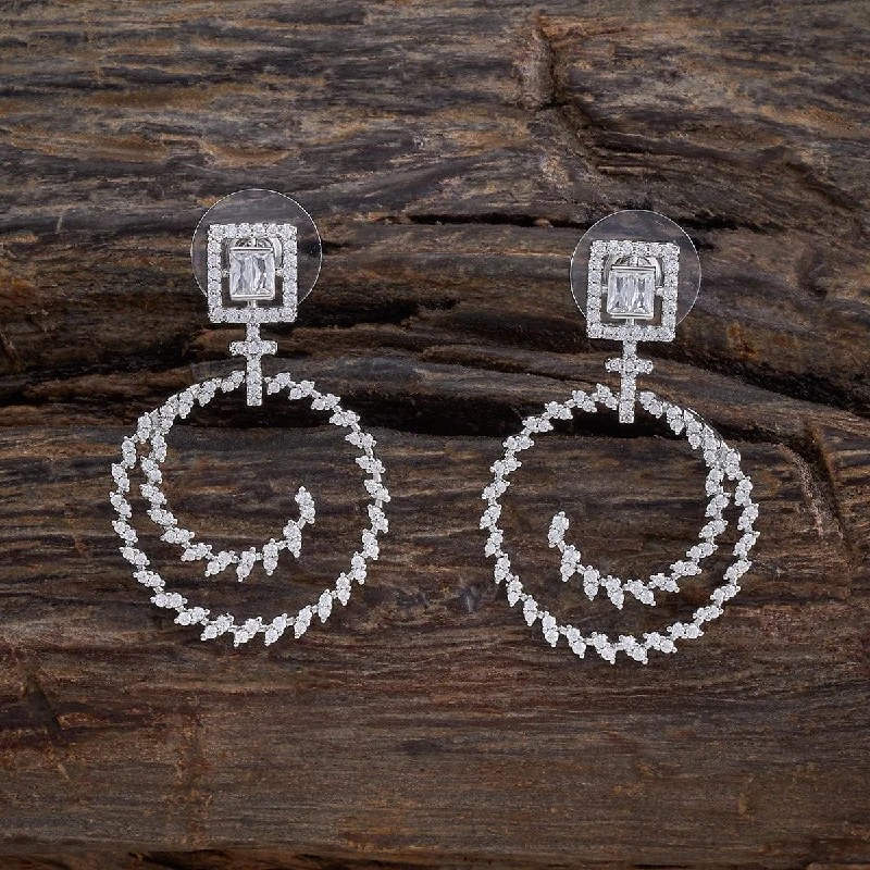 Best hoop earrings with intricate beaded details for a textured, stylish appearance-Zircon Earring 174007