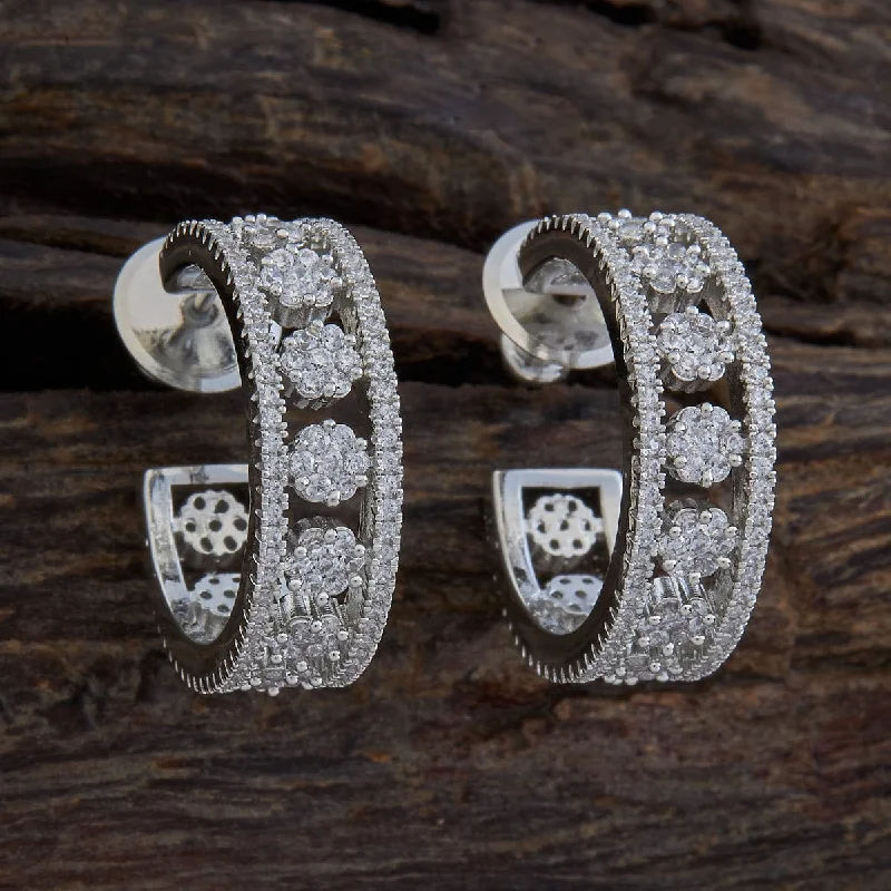 Hoop earrings with faceted crystals for added sparkle and shine-Zircon Earring 175717